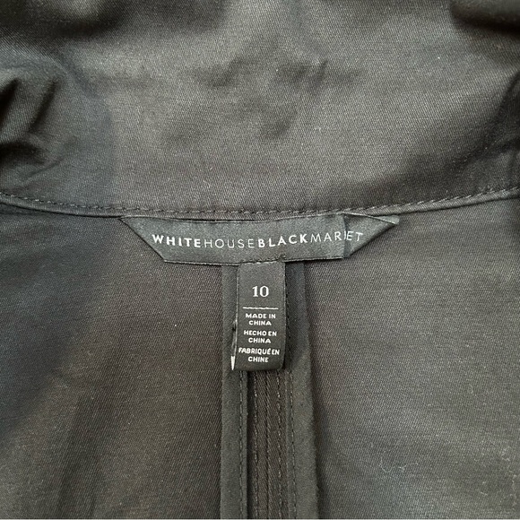 White House Black Market Zip Front Military Jacket Black Size 10 - Picture 6 of 7
